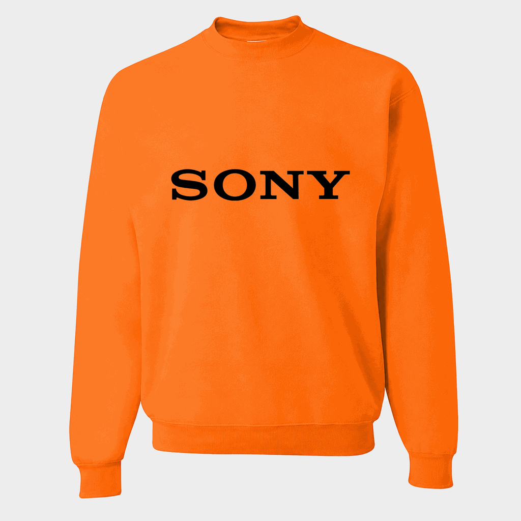 Men's Sony Black Logo Crewneck Sweatshirt - Orange