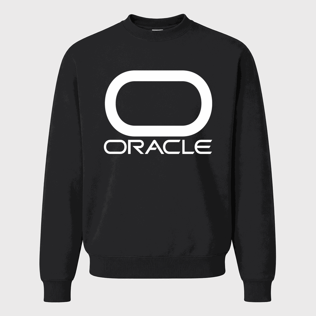 Men's Oracle White Logo Crewneck Sweatshirt - Black