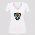 Women's NYPD V Neck T-Shirt in white
