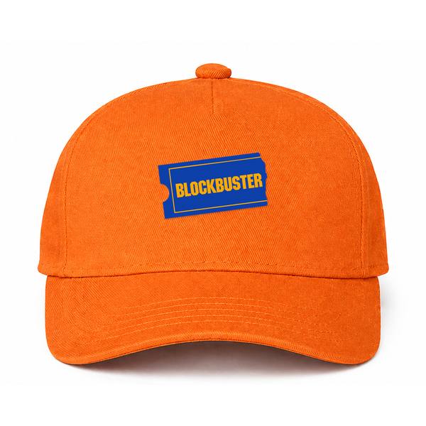Blockbuster Logo Orange Dad Baseball Cap Hat