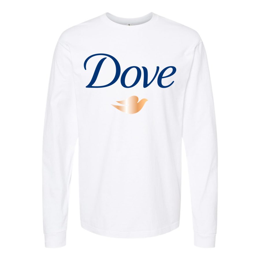 Men's Dove-logo-1536x864 Long sleeves Cotton Blend T-Shirt - White