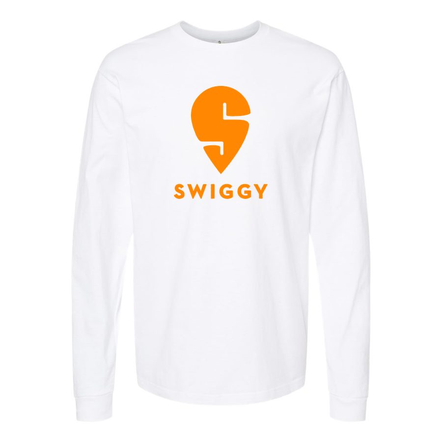 Men's Logo-Swiggy-1536x864 Long sleeves Cotton Blend T-Shirt - White
