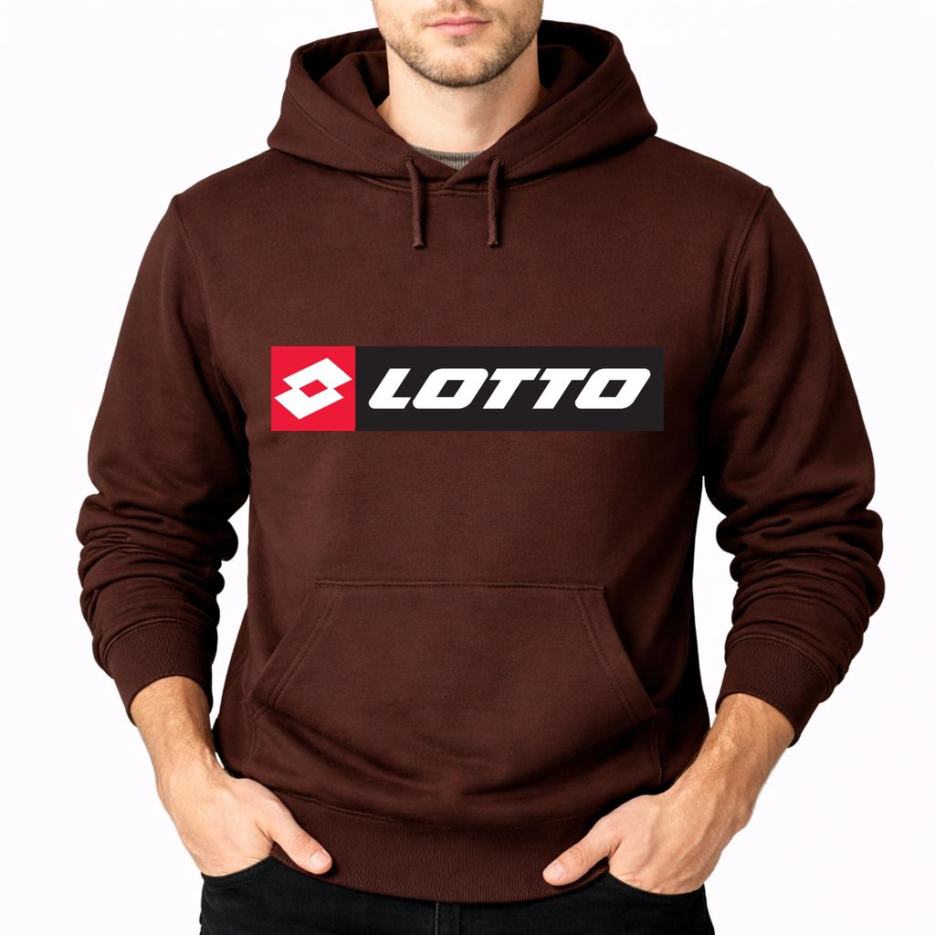 Men's Lotto Pullover Hoodie - Brown