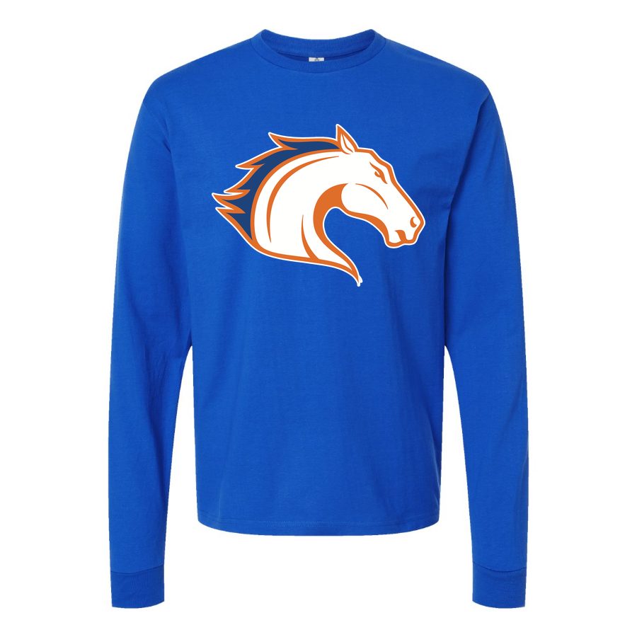 Men's Texas Arlington Mavericks Logo Long sleeves Cotton Blend T-Shirt - Blue