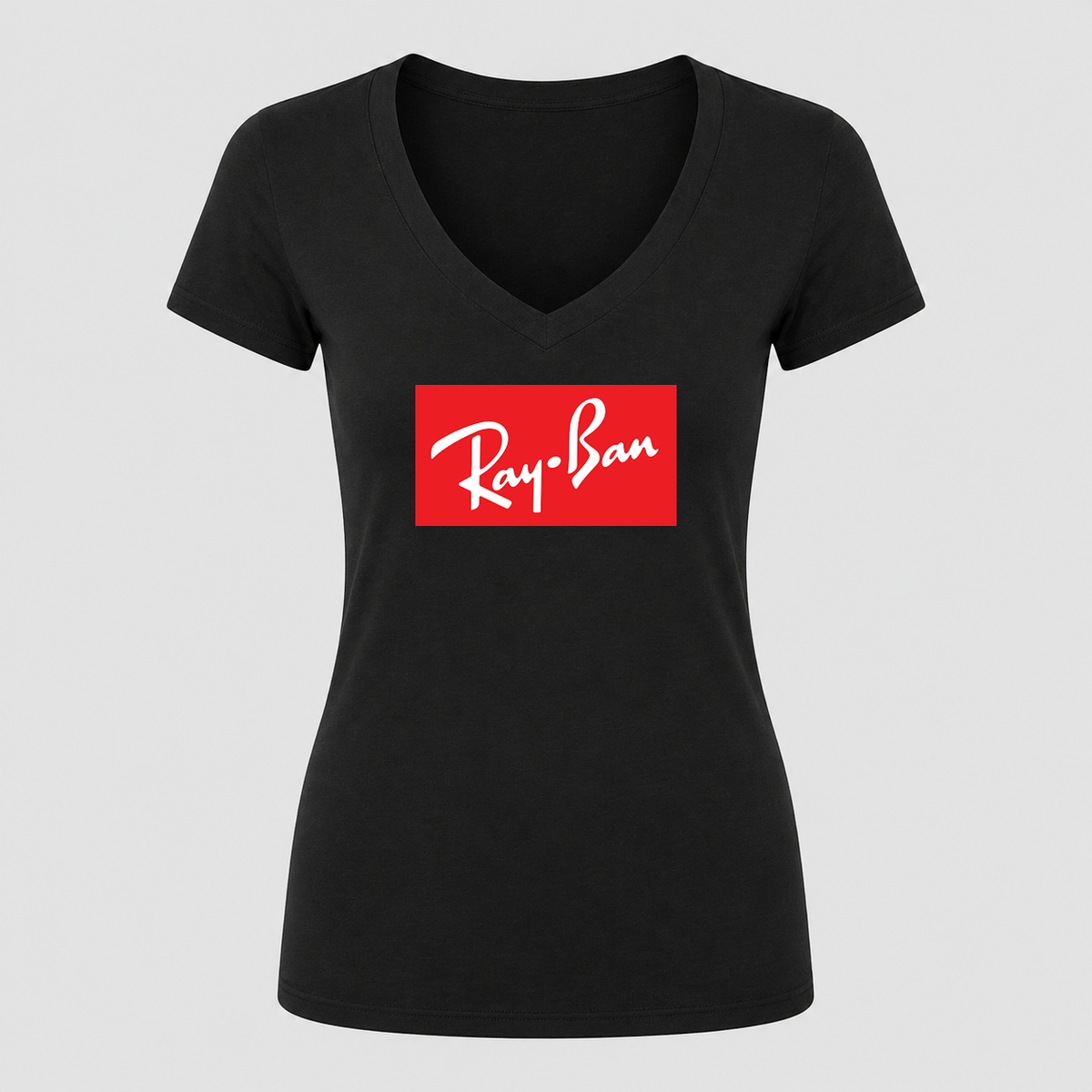 Women's Ray-Ban V Neck T-Shirt in black