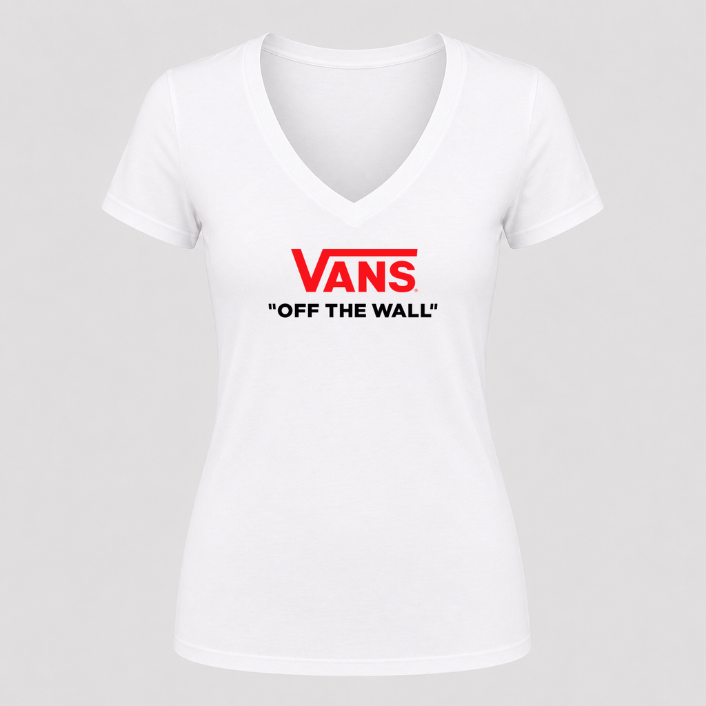 Women's Vans V Neck T-Shirt in white