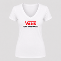 Women's Vans V Neck T-Shirt in white