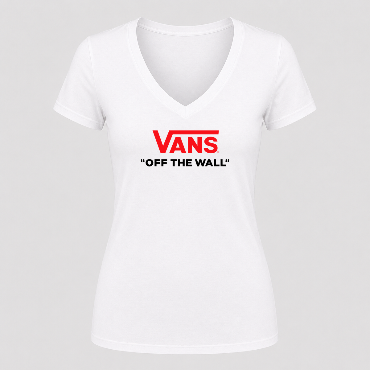Women's Vans V Neck T-Shirt in white