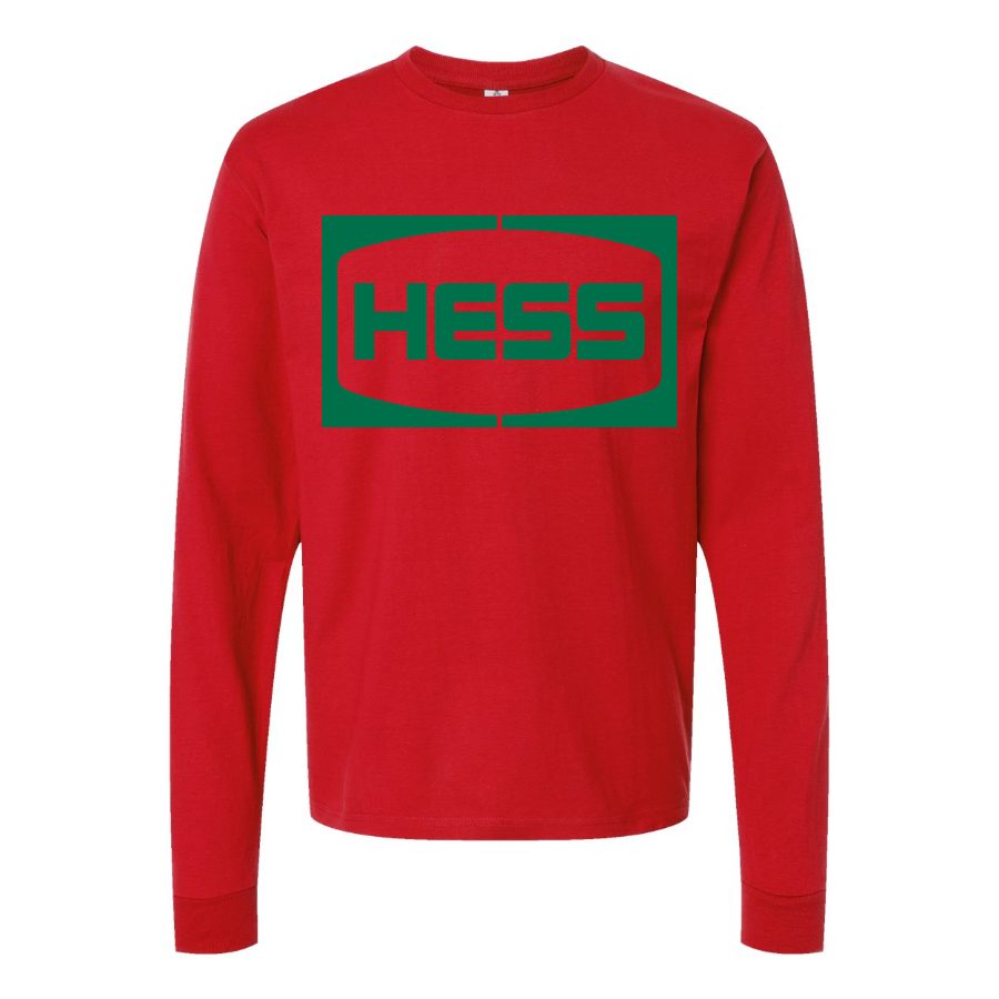 Men's Hess-Logo Long sleeves Cotton Blend T-Shirt - Red