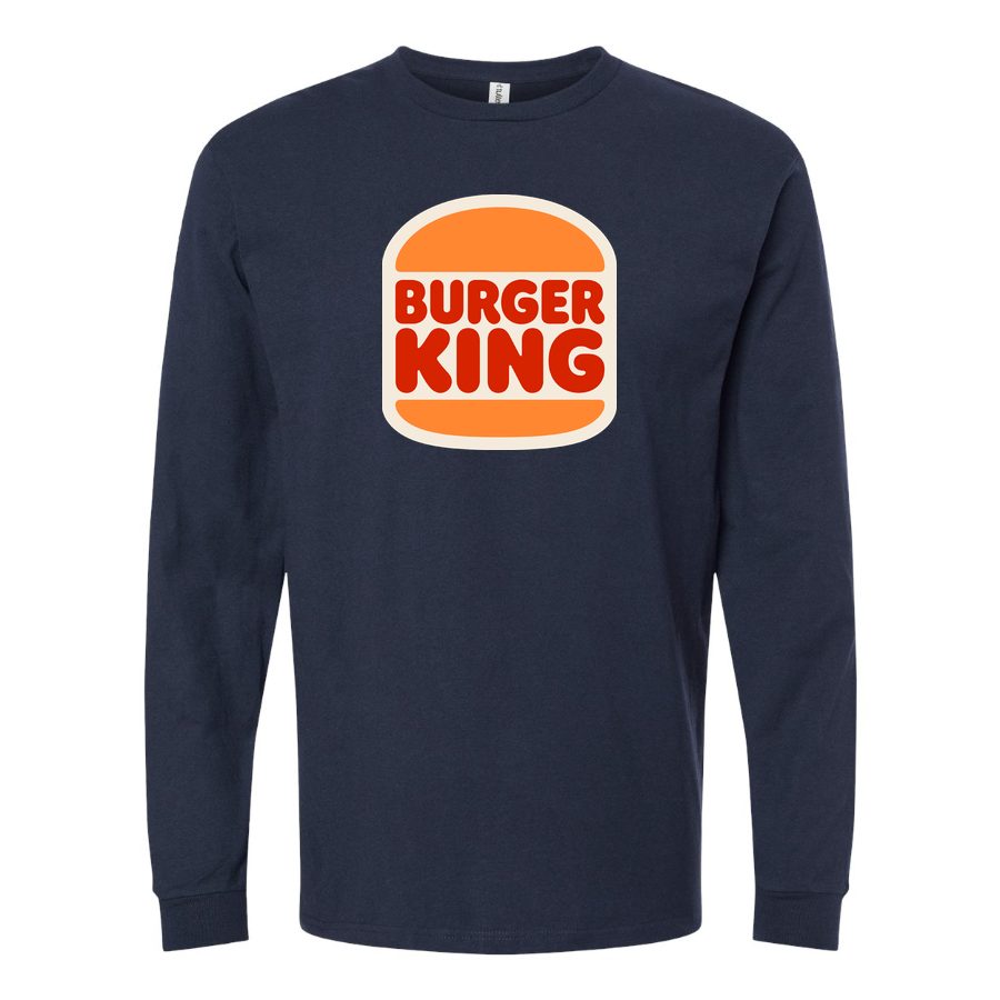 Men's Burger King Long sleeves Cotton Blend T-Shirt - Navy