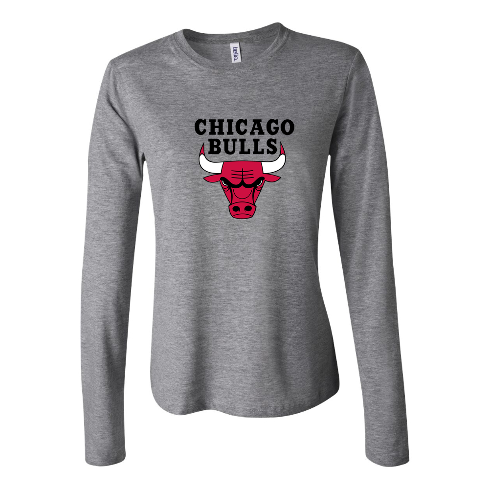 Women's Chicago bulls black Long Sleeve T-Shirt - Gray