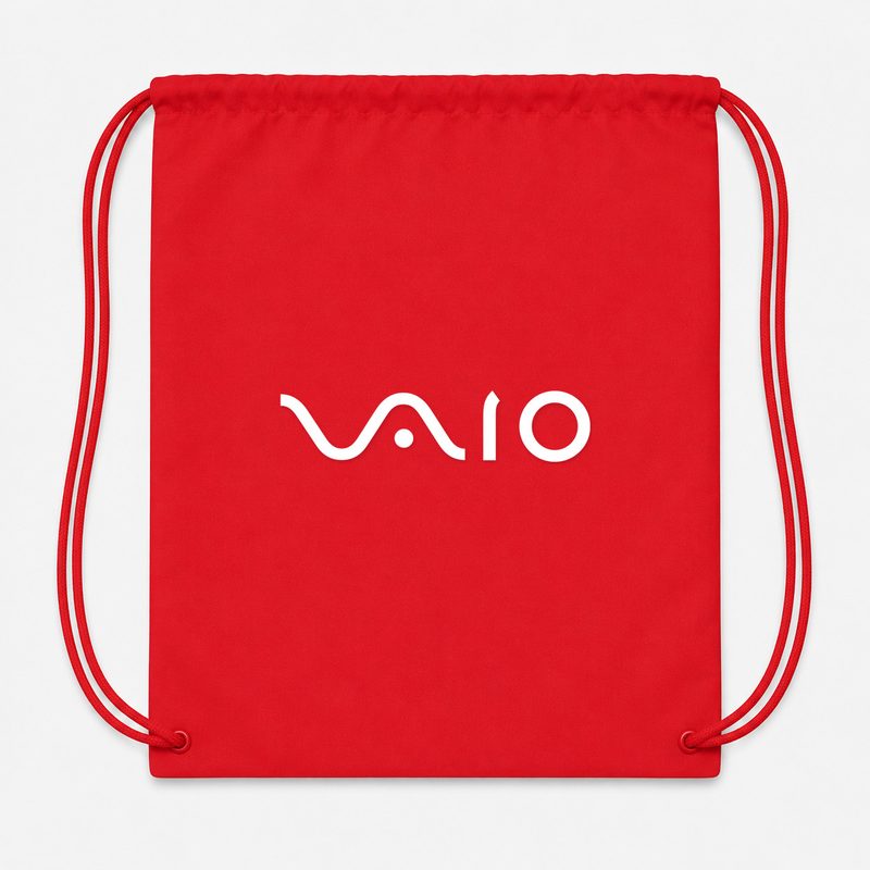 Sony Vaio Curvy White Drawstring Bag - Red