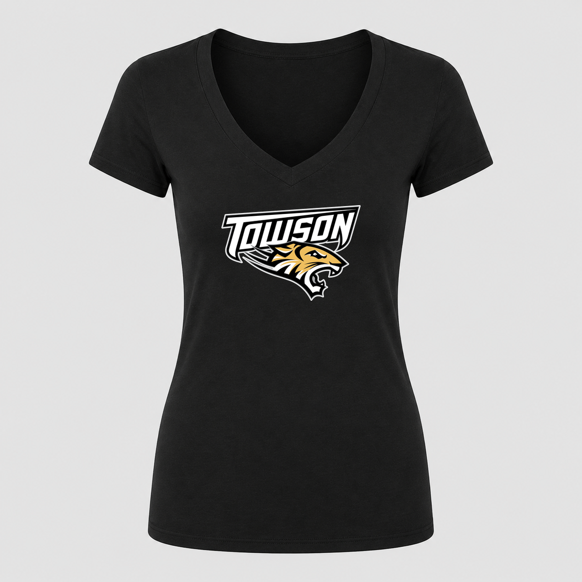 Women's Towson Tigers V Neck T-Shirt in black