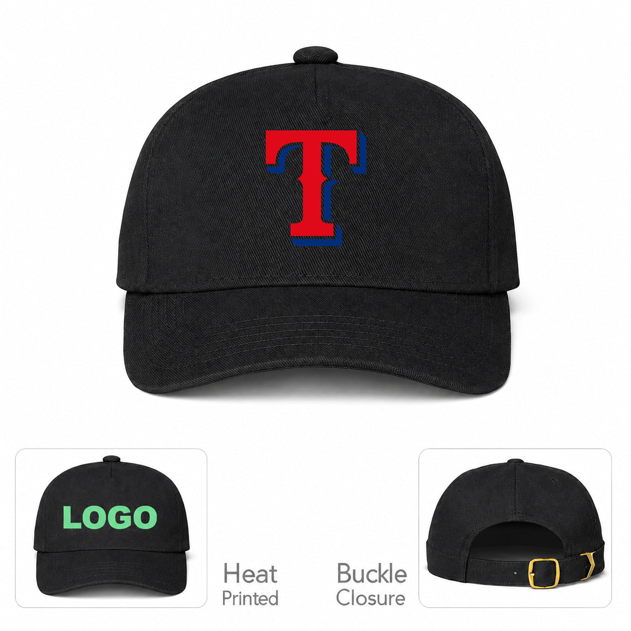 MLB Texas Rangers Baseball Cap Hat - Black