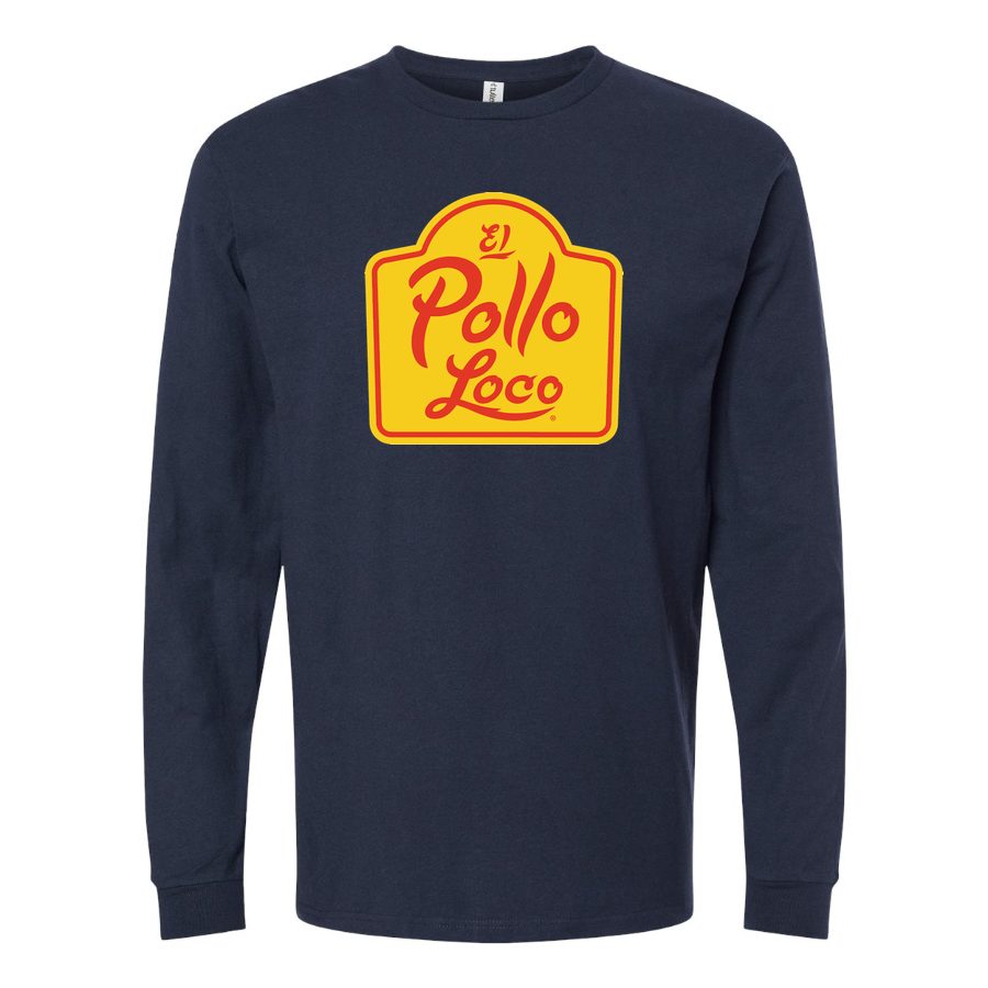 Men's Logo-El-Pollo-Loco Long sleeves Cotton Blend T-Shirt - Navy