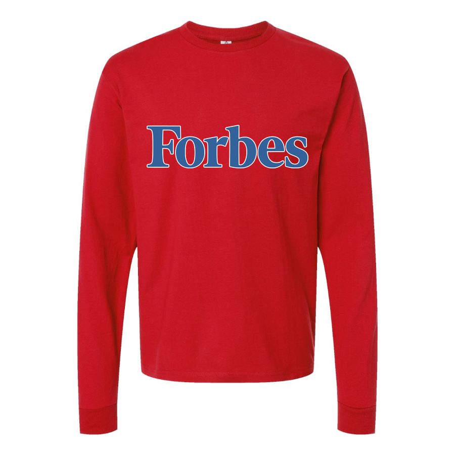Men's Forbes logo PNG1 Long sleeves Cotton Blend T-Shirt - Red