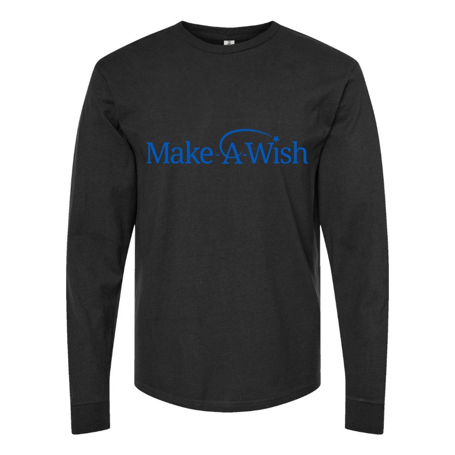 Men's Make-A-Wish-Logo-1536x864 Long sleeves Cotton Blend T-Shirt - Black