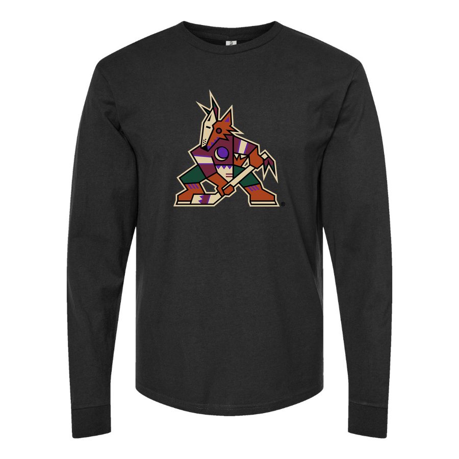 Men's Arizona Coyotes Long sleeves Cotton Blend T-Shirt - Black
