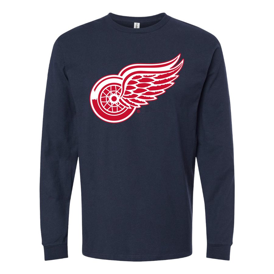 Men's Detroit Red Wings Long sleeves Cotton Blend T-Shirt - Navy