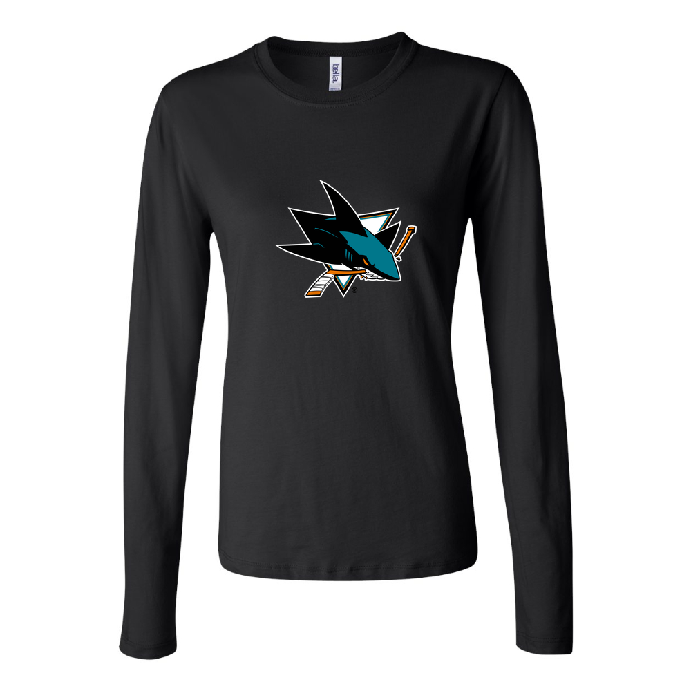 Women's San Jose Sharks Long Sleeve T-Shirt - Black