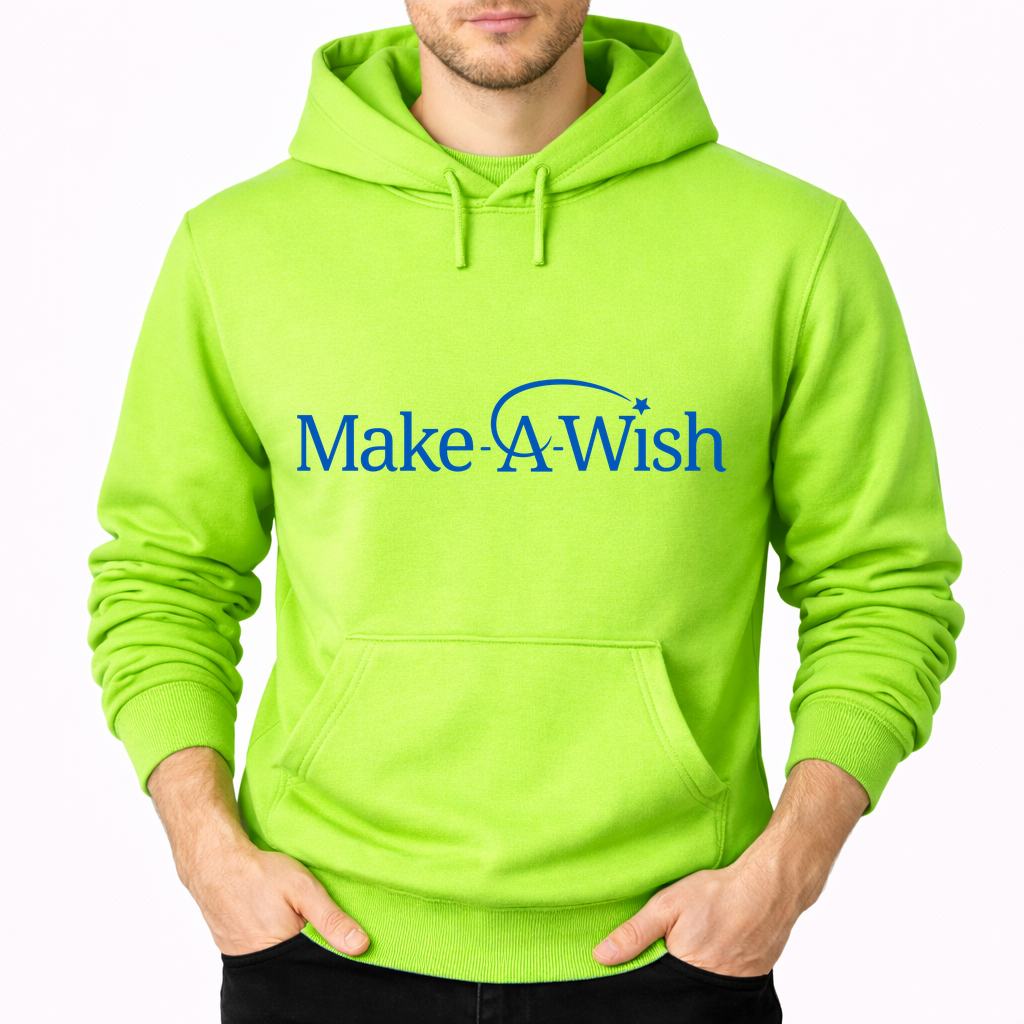 Men's Make-A-Wish Pullover Hoodie - Lime green