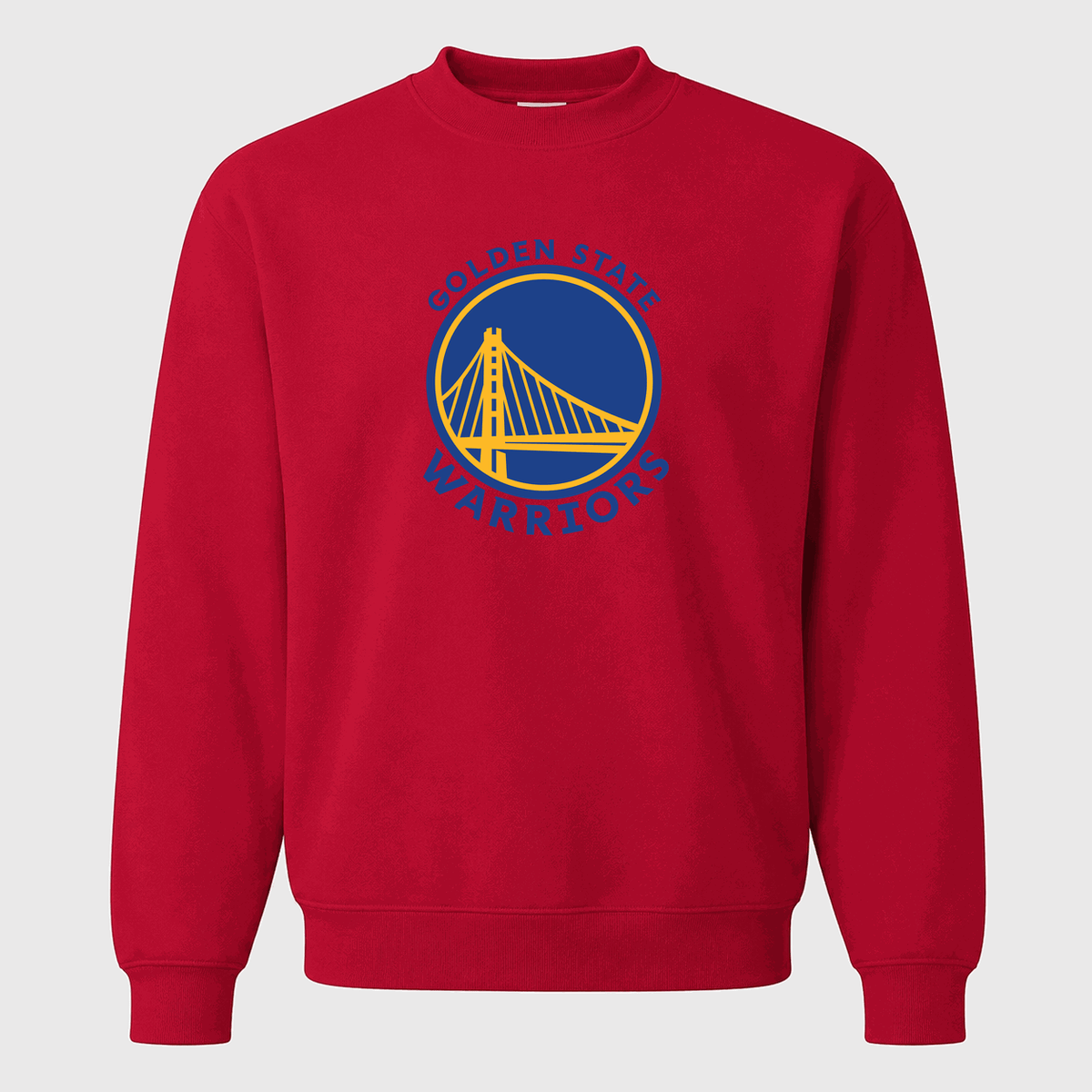 Men's Golden State Warriors Blue Logo Crewneck Sweatshirt - Red