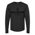 Men's Balmain Paris Long sleeves Cotton Blend T-Shirt - Black