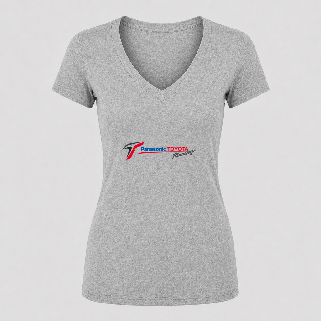 Women's Panasonic Toyota Racing V Neck T-Shirt in gray