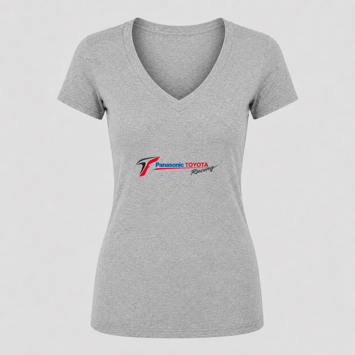 Women's Panasonic Toyota Racing V Neck T-Shirt in gray