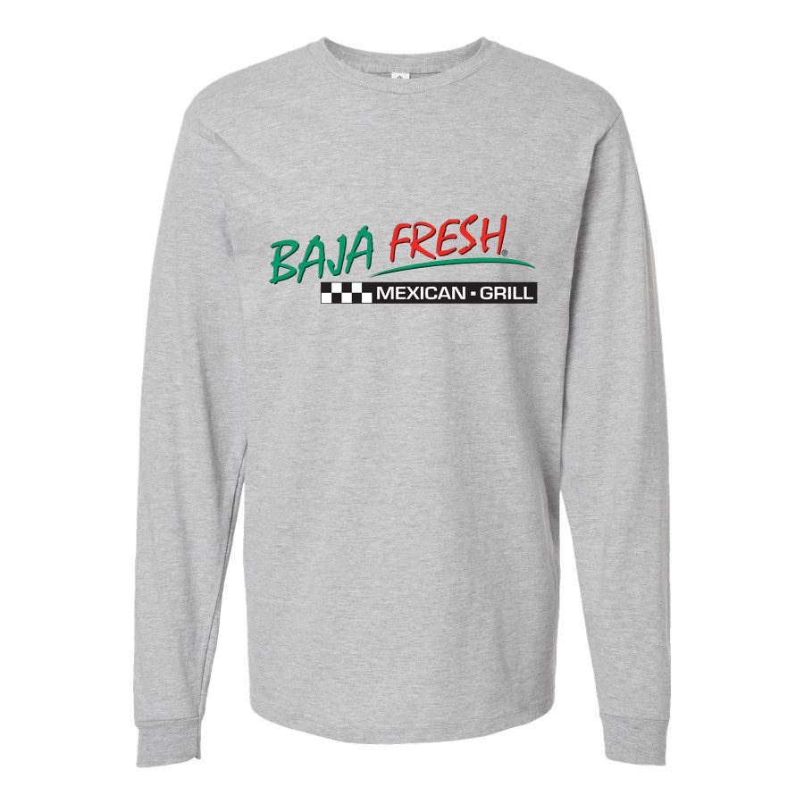 Men's Logo-Baja-Fresh-1536x864 Long sleeves Cotton Blend T-Shirt - Gray