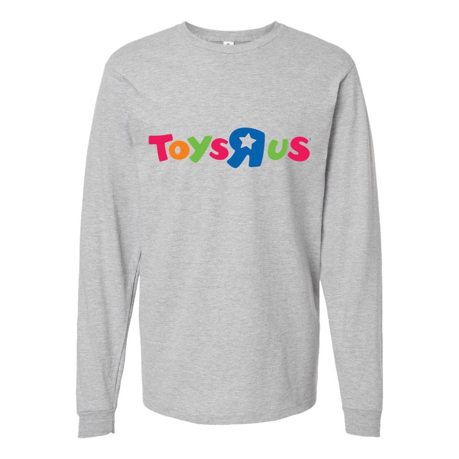 Men's Toys-R-Us-logo-1536x807 Long sleeves Cotton Blend T-Shirt - Gray