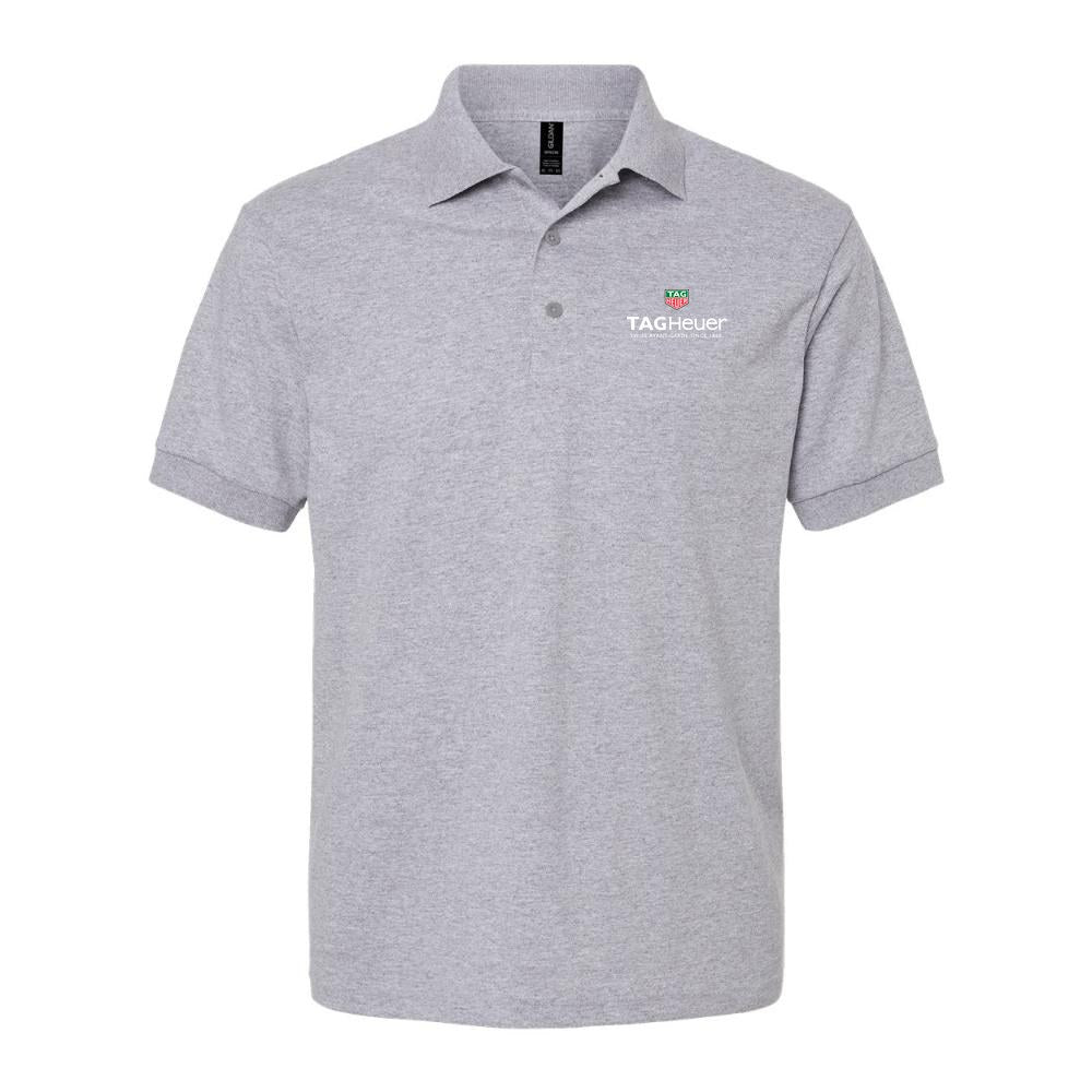 Men's TAG Heuer white Dry Blend Polo - Gray