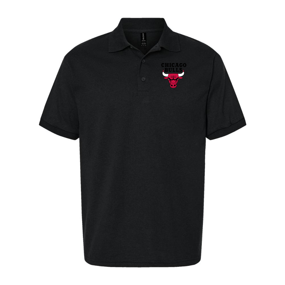 Men's Chicago Bulls Black Logo Dry Blend Polo - Black