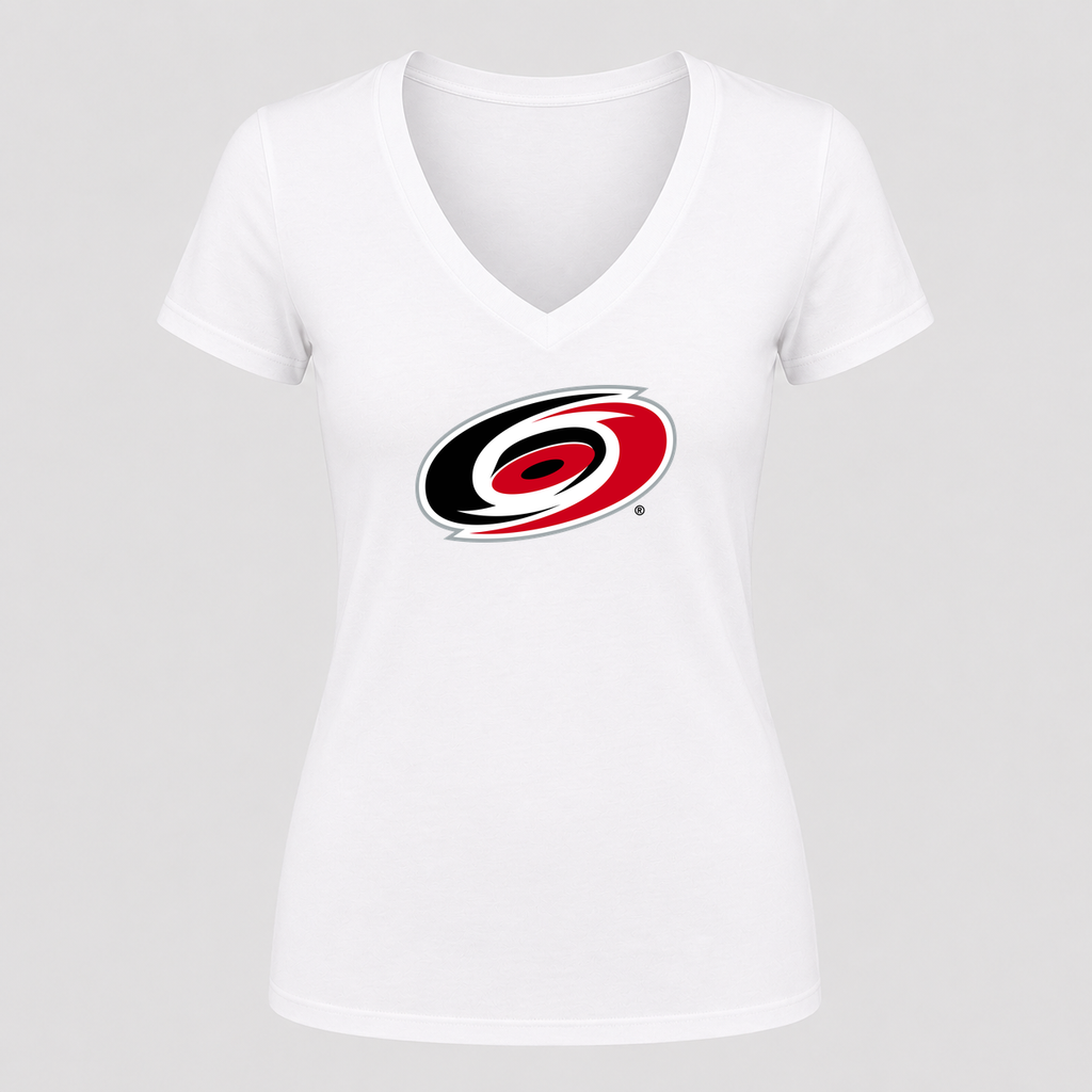 Women's Carolina Hurricanes V Neck T-Shirt in white