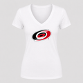 Women's Carolina Hurricanes V Neck T-Shirt in white