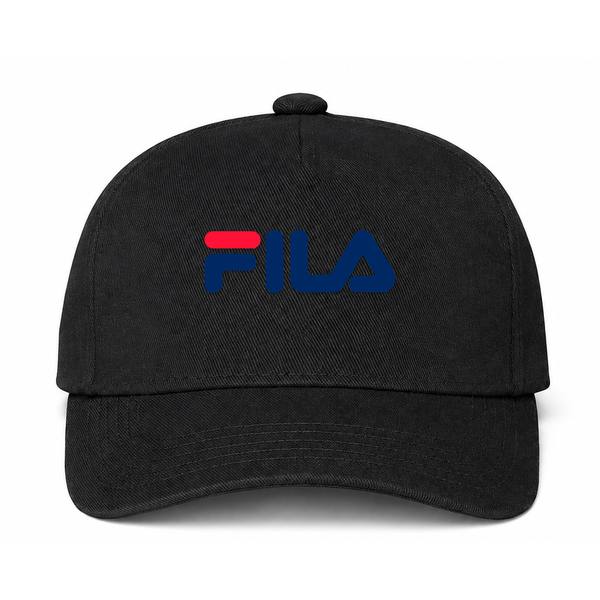 Fila Logo Black Dad Baseball Cap Hat