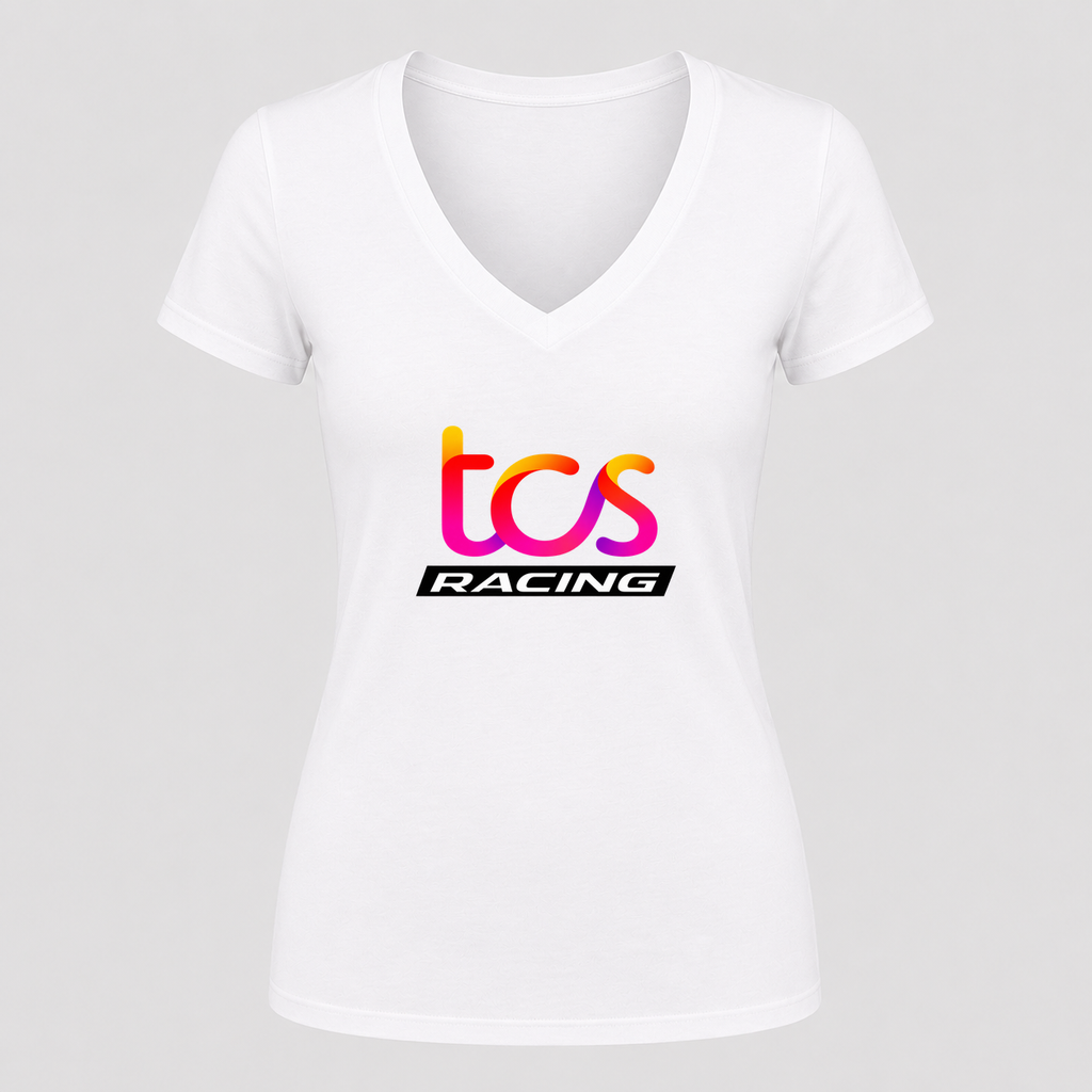 Women's TCS Racing V Neck T-Shirt in white