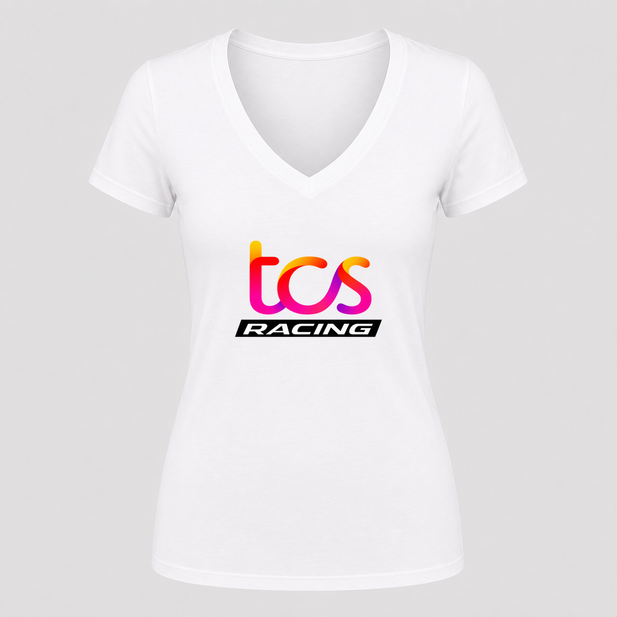 Women's TCS Racing V Neck T-Shirt in white