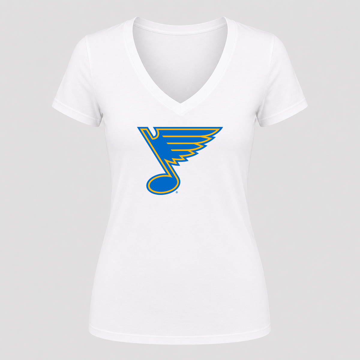 Women's St. Louis Blues V Neck T-Shirt in white