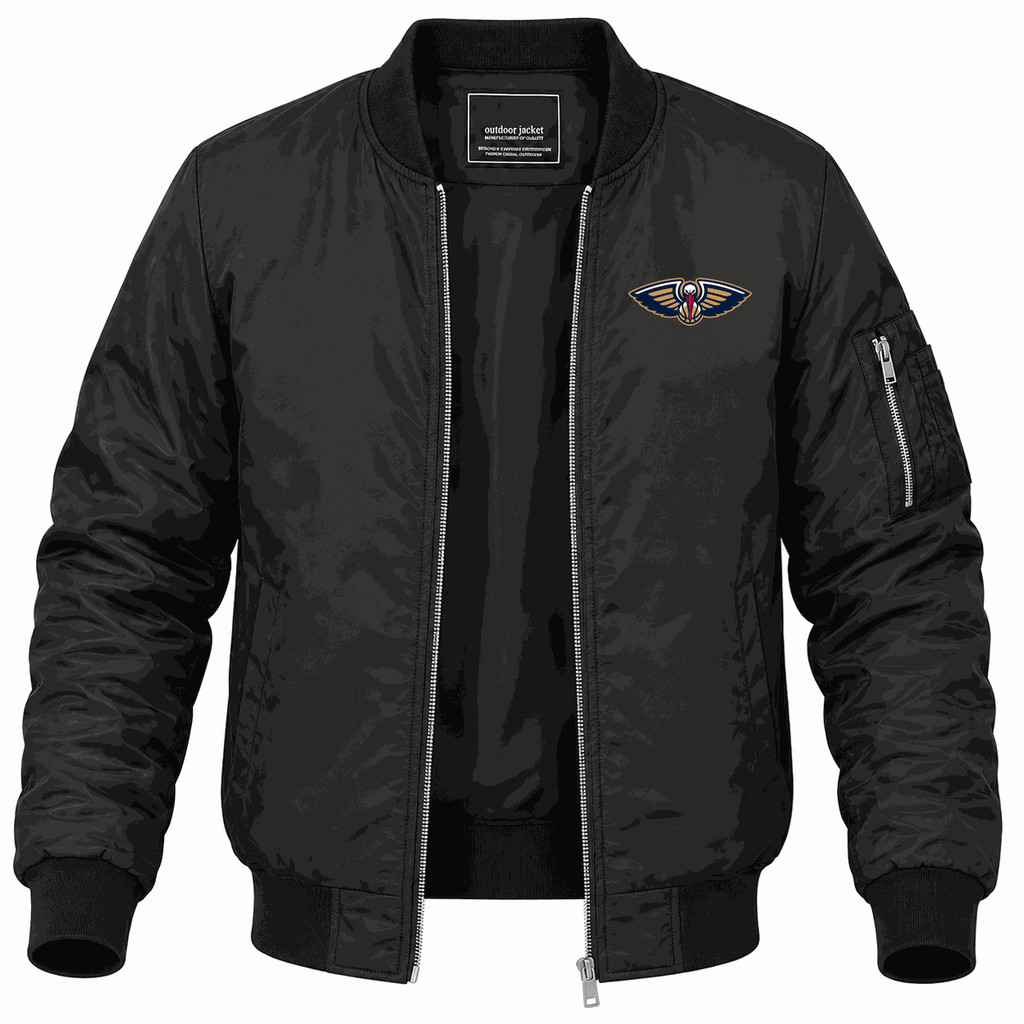 Men's New Orleans Pelicans Lightweight Bomber Jacket - Black