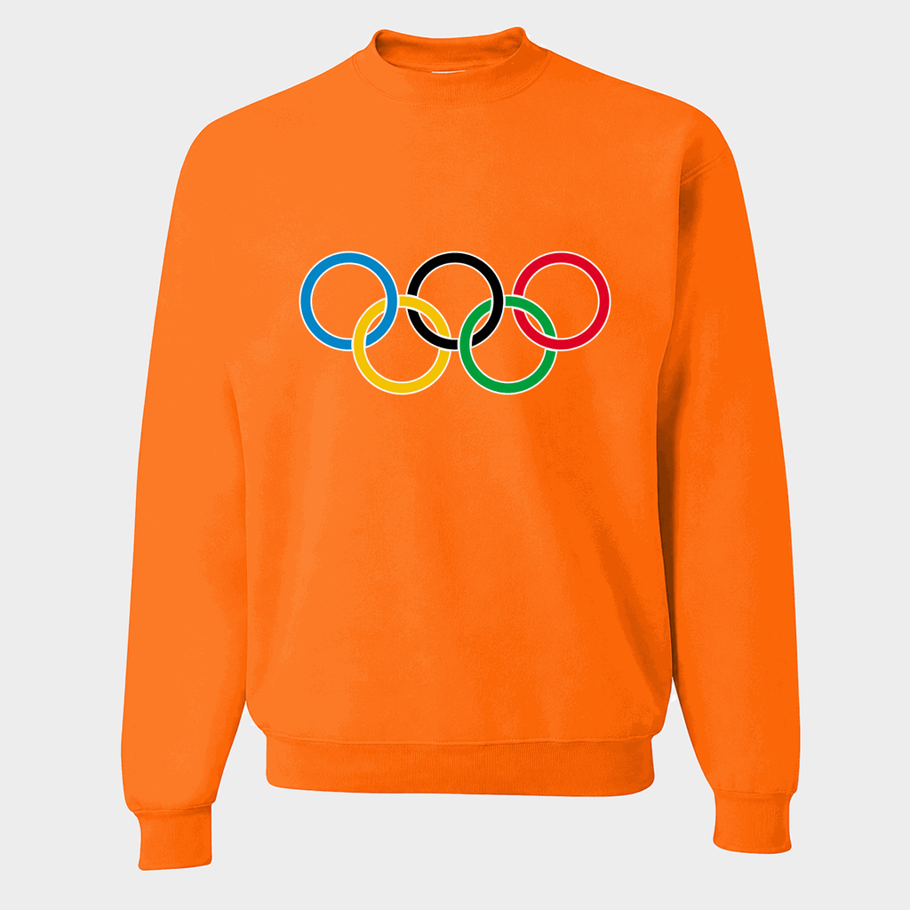 Men's Olympic Rings Logo Crewneck Sweatshirt - Orange
