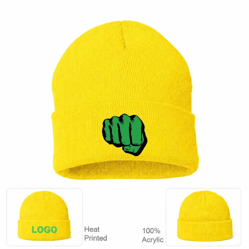 Hulk Punch Beanie Hat - Yellow