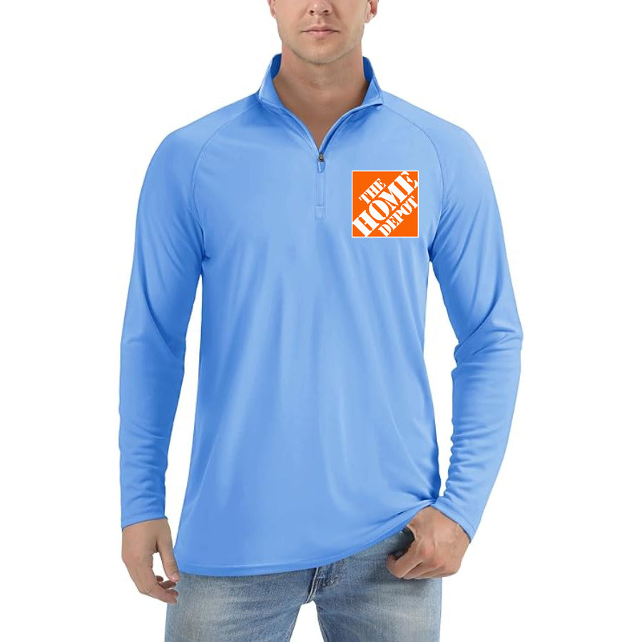 The Home Depot Logo quarter-zip athletic shirt in Light Blue