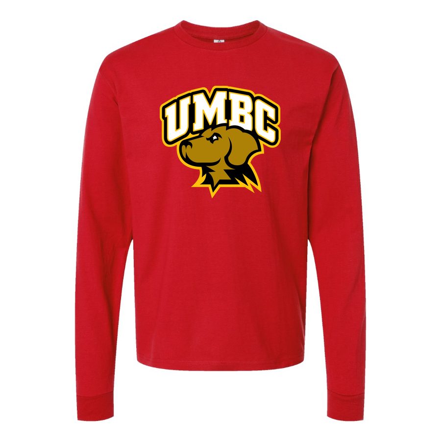 Men's UMBC Retrievers Logo Long sleeves Cotton Blend T-Shirt - Red