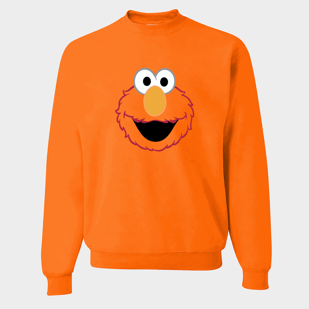 Men's Elmo Face Crewneck Sweatshirt - Orange