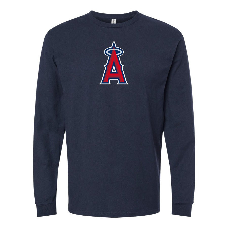 Men's Los Angeles Angels Long sleeves Cotton Blend T-Shirt - Navy