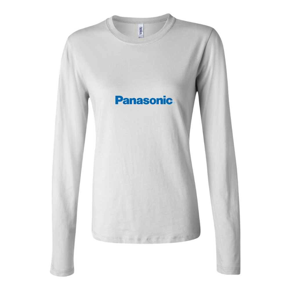 Women's Panasonic logo 1536x864 Long Sleeve T-Shirt - White