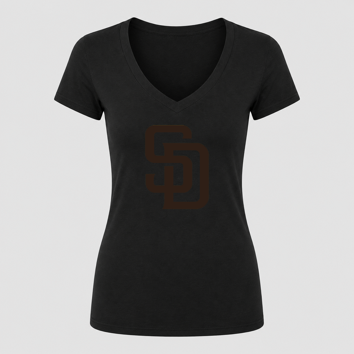Women's San Diego Padres V Neck T-Shirt in black