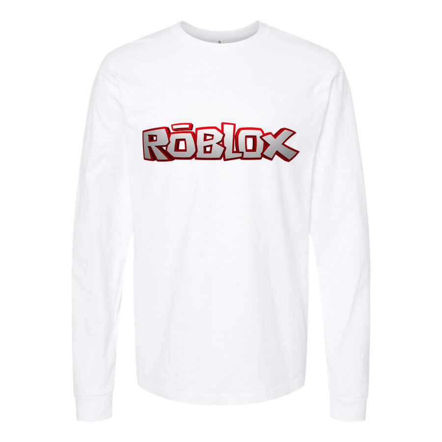Men's Roblox-Logo Long sleeves Cotton Blend T-Shirt - White