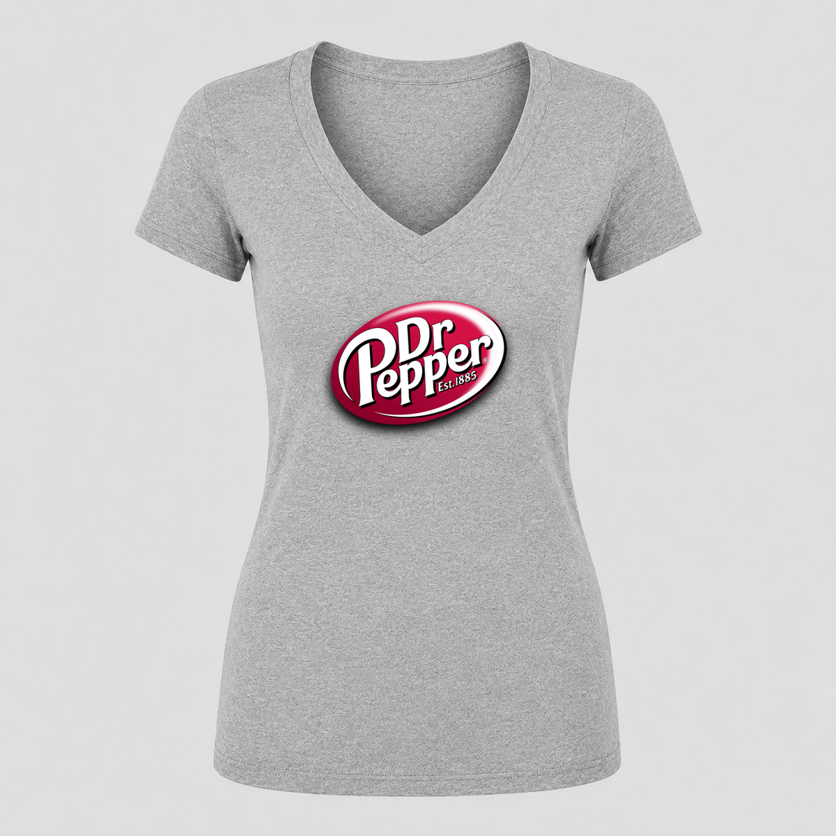 Women's Dr Pepper V Neck T-Shirt in gray